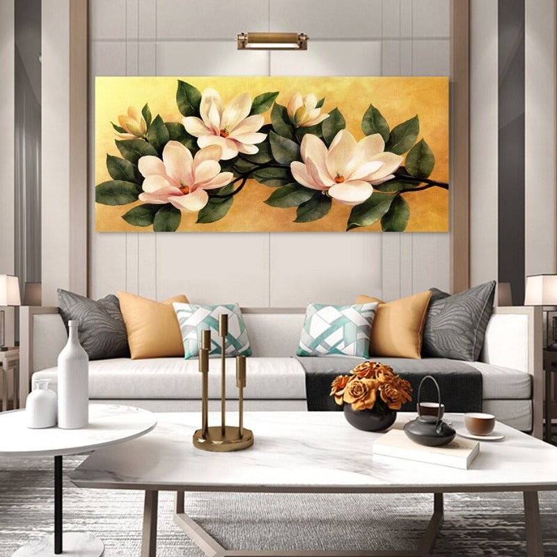 Vintage-Magnolien-Blumenposter – Leinwandbild