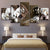 Formale Braune und Weiße Orchideen 5 Teile - Leinwand Wandkunst Malerei