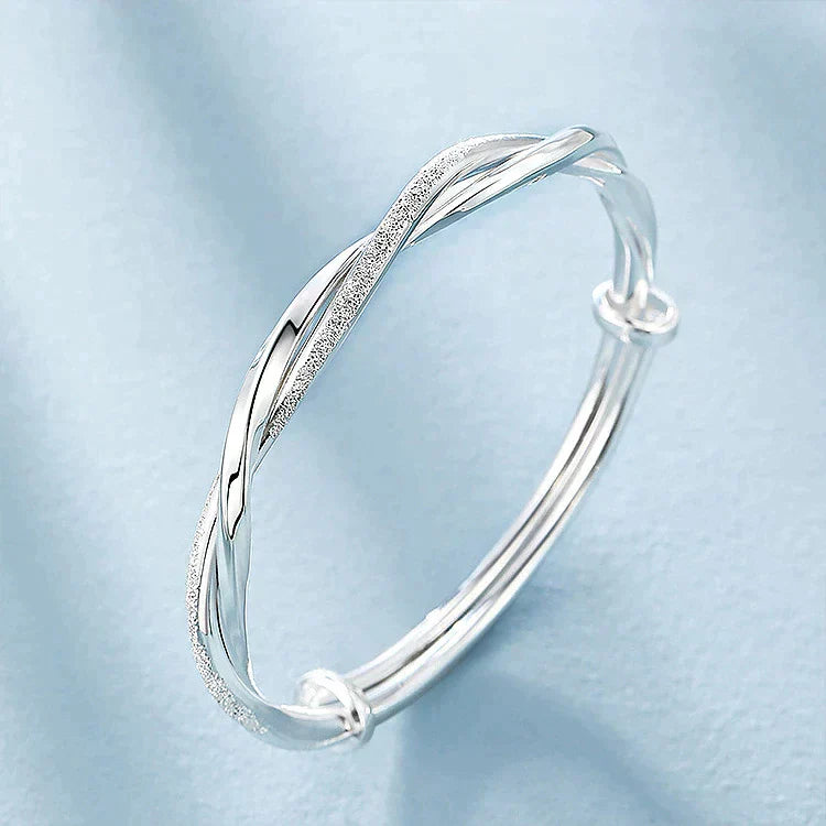 Elegante Gewebte Silberarmband