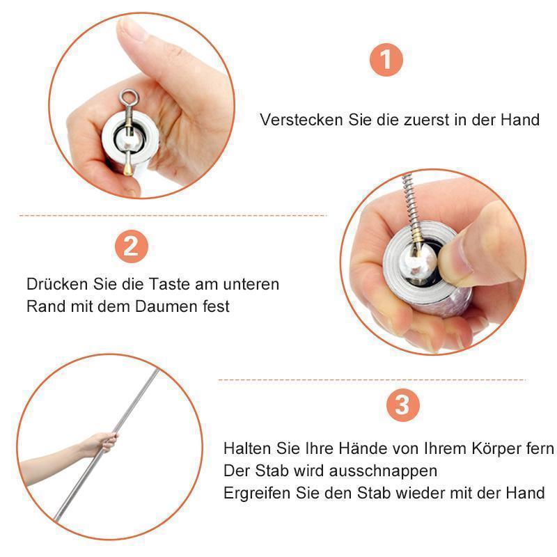 Brehn | Tragbarer Metall Stab für Selbstverteidigung und Zauberkunst