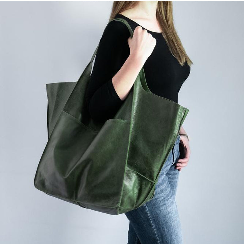Brehn | Frauen übergroße Leder Handtaschen