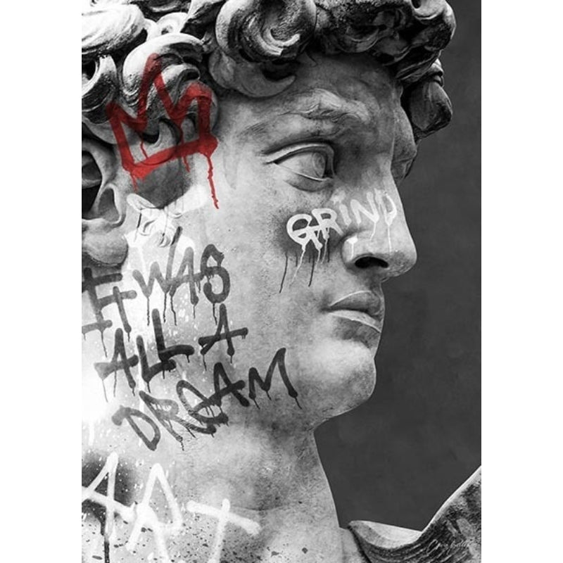 David Head Skulptur Graffiti - Leinwand Wandkunst Malerei