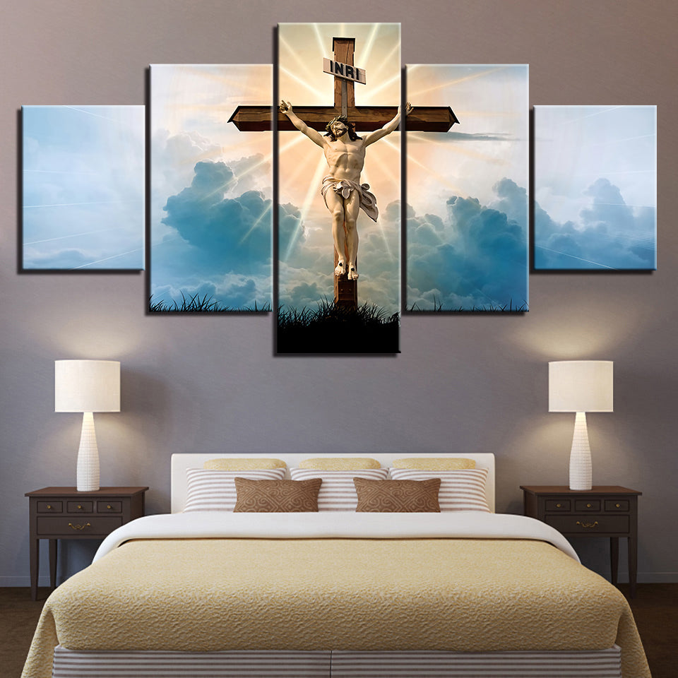 Jesus Am Kreuz - Leinwand Wandkunst Malerei