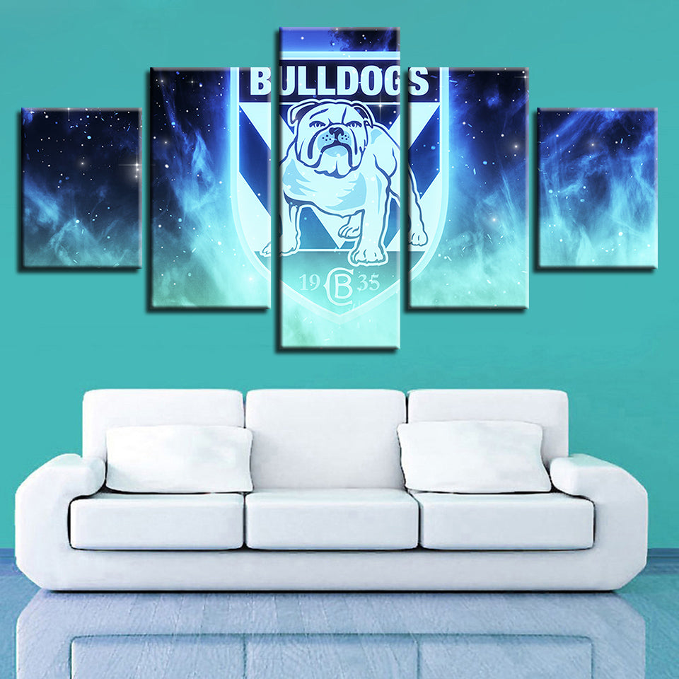 CB Bulldogs 5 Teile-Canvas Wandkunstmalerei