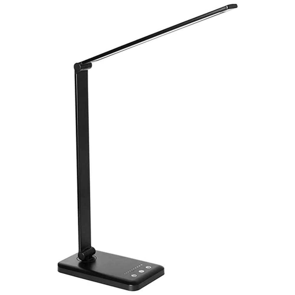 LED Tischlampe mit USB-Ladeanschluss - 5 Lichtstufen & dimmbare Helligkeit für Schreibtisch und Lesen | Brehn
