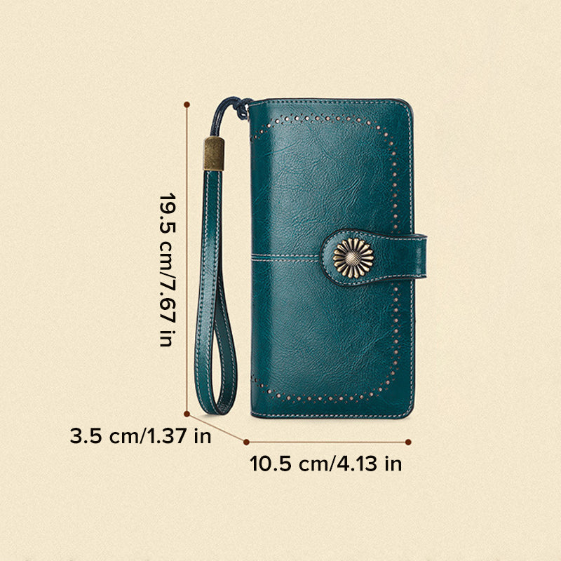 Retro lange Brieftasche mit großem Fassungsvermögen | Brehn