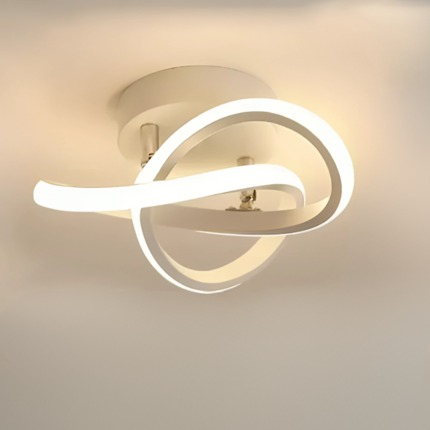 Moderne LED-Deckenlampe 18W | Kreatives Design mit 2 Ringen | Energieeffiziente Beleuchtung für Wohnzimmer & Büro 24 cm | Brehn