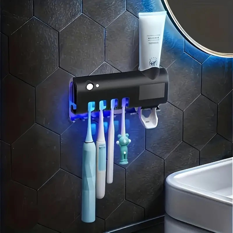 Brehn | Smart UV-Licht Sterilisator Zahnbürstenhalter, Wandmontage Zahnpastaspender