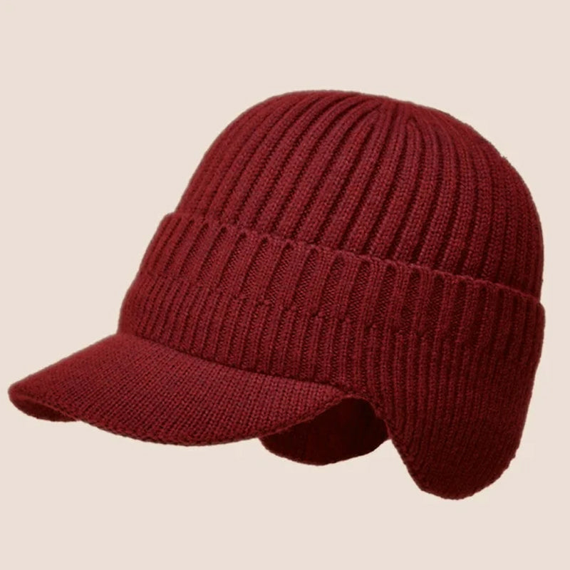 Brehn | Elastische warme Ohrenschutz-Strickmütze