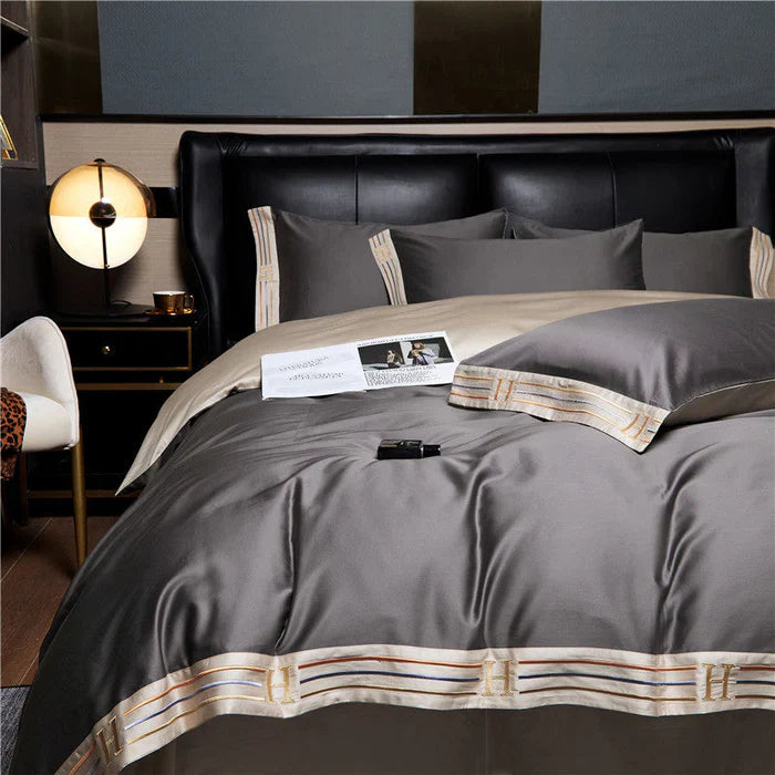 Satin Baumwolle Bestickte Bettwäsche Set - Luxora | Brehn