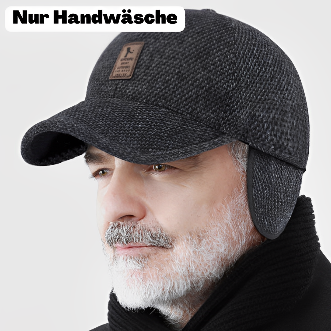 BowLift Winter Baseball Cap | Warm Men's Hat with Foldable Ear Protectors (Adjustable 57-61cm)