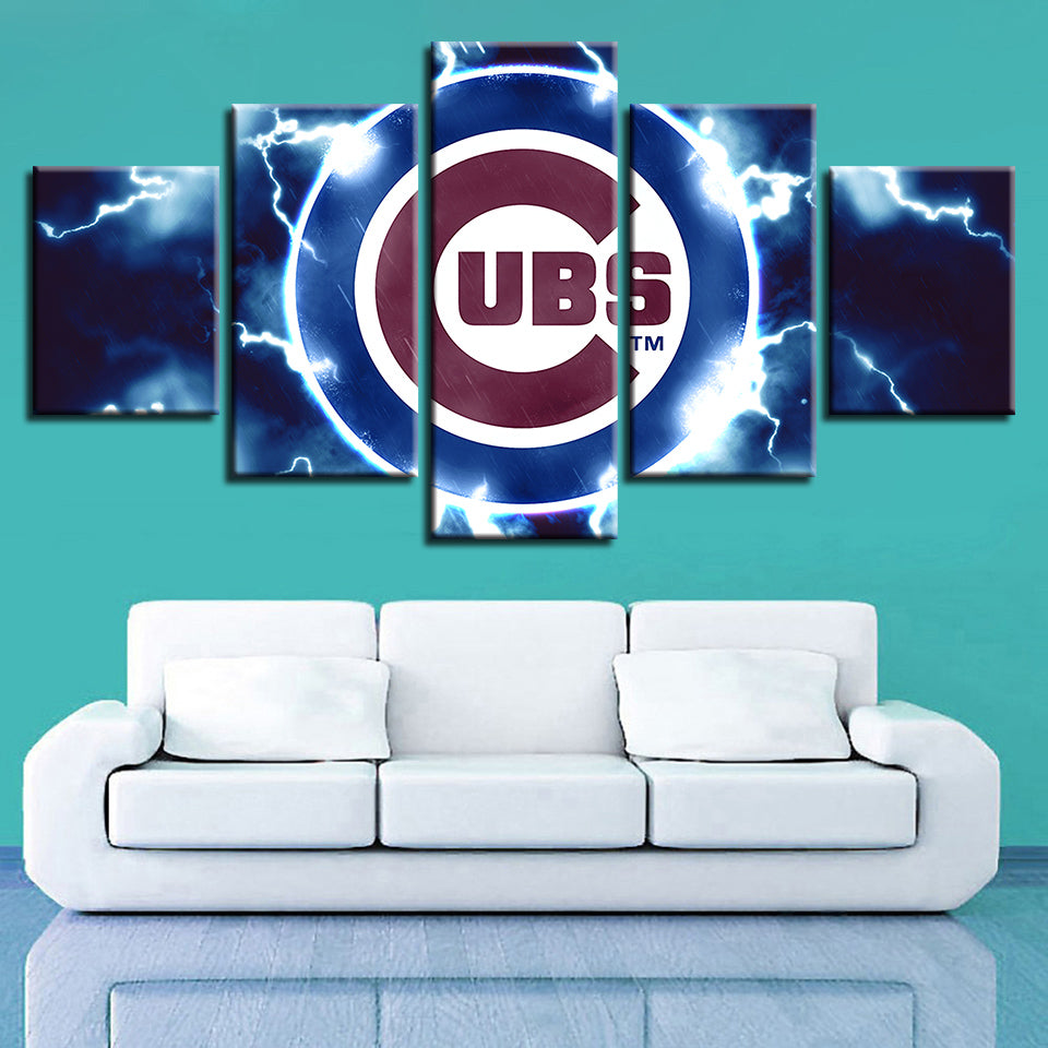 Charged Chicago Cubs 5 Teile-Canvas Wandkunst Gemälde