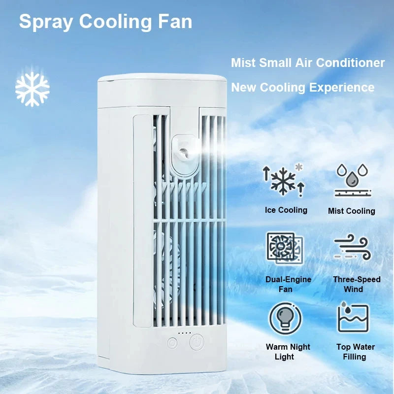 Mini tragbare Klimaanlage Tischventilator mit Sprühkühlung | Brehn