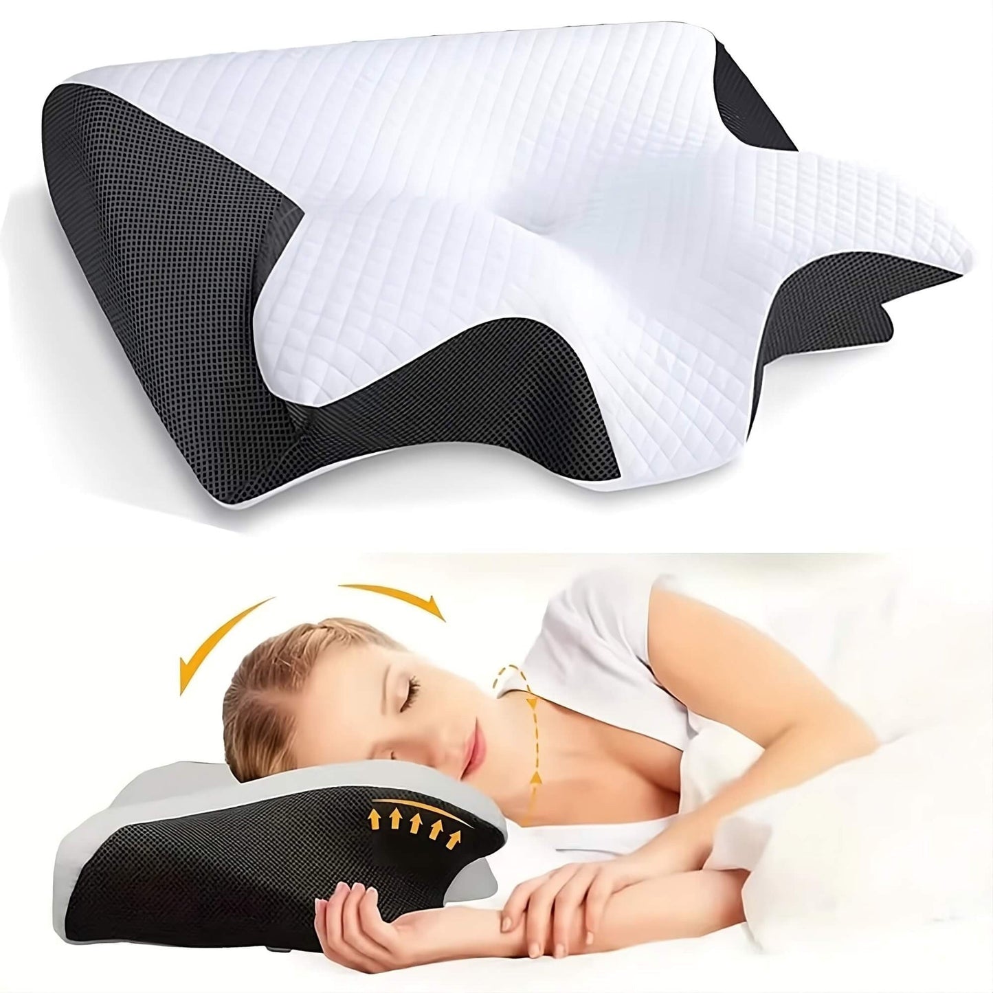 RelaxNeck Ergonomisches Gedächtnisschaumkissen – Unterstützung für Nacken und Rücken | Brehn