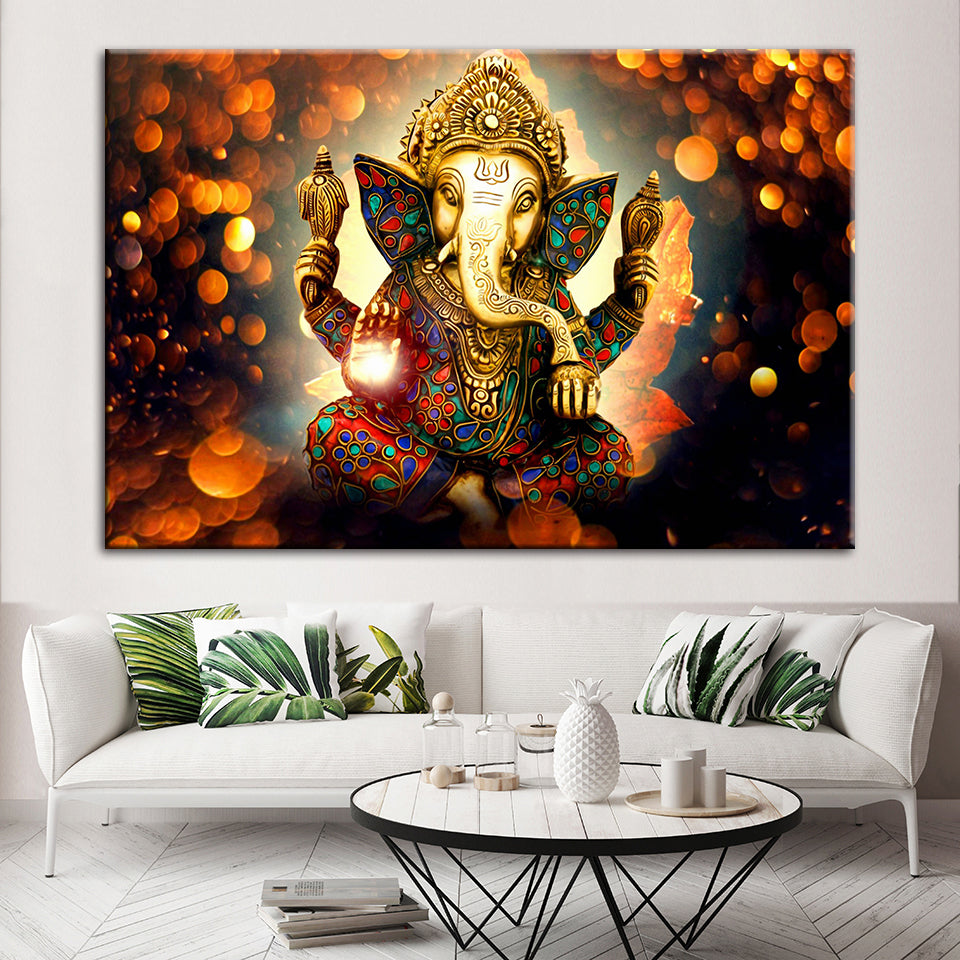 Hindu Lord Ganesha - Leinwand Wandkunst Malerei