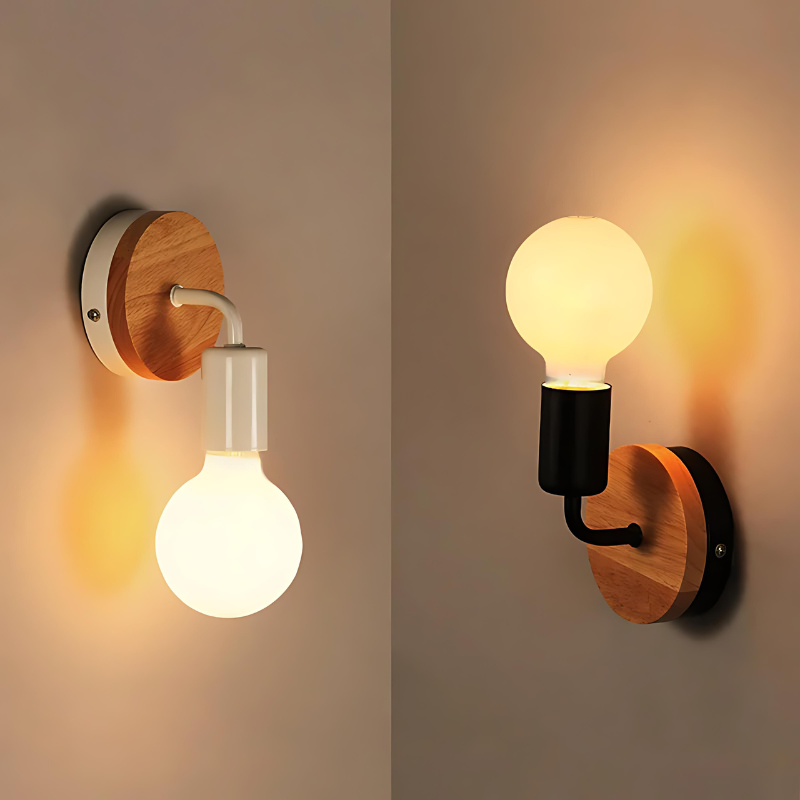 LumiEra - Elegante Wandlampe aus Eisen und Holz im nordischen Stil | Brehn