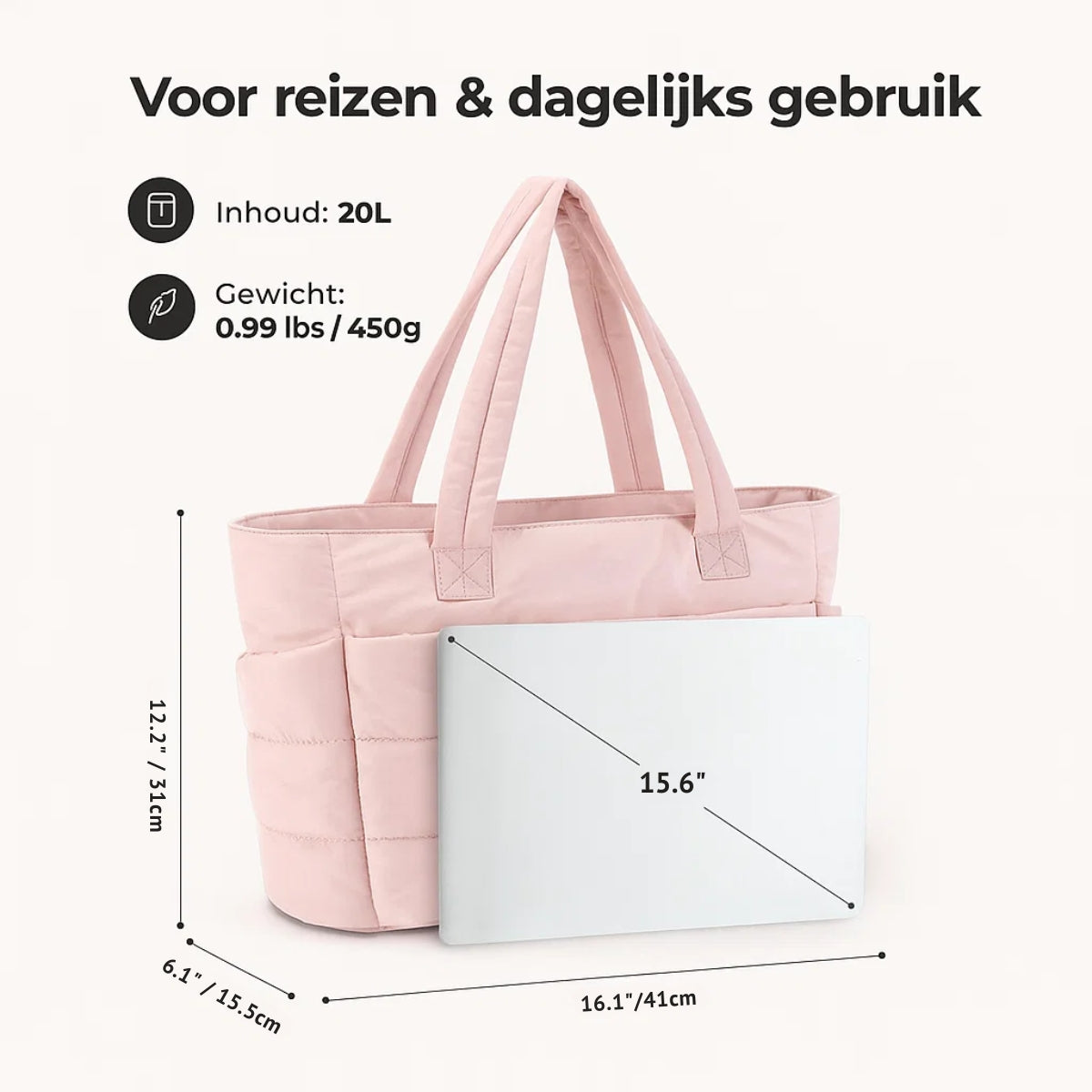DraagMeega Luxus Tagesrucksack – Leicht, Gepolstert & Vielseitig für den Alltag | Brehn