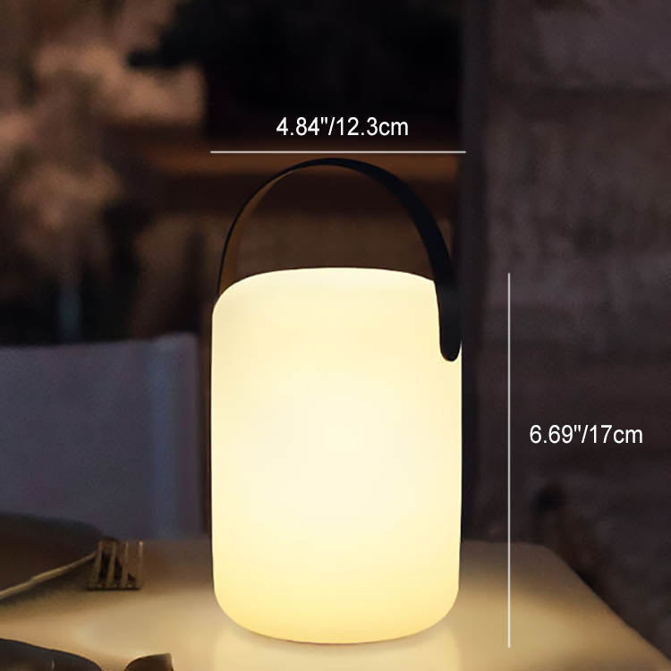 Moderne Einfachheit Kunststoff Runde Square Hand LED Tischlampe Für Outdoor Patio | Brehn