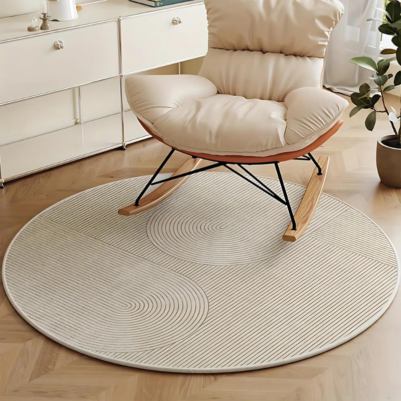 Runder Teppich im skandinavischen Design – Moderner Anti-Rutsch Teppich für Wohnzimmer & Schlafzimmer | Brehn