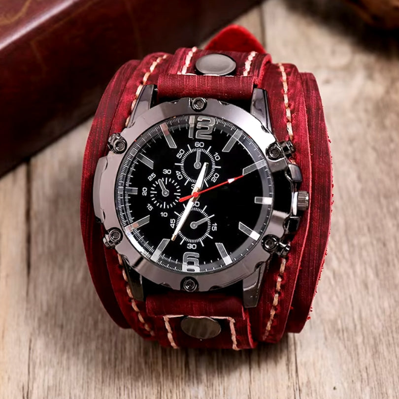 Klassische Lederarmbanduhr