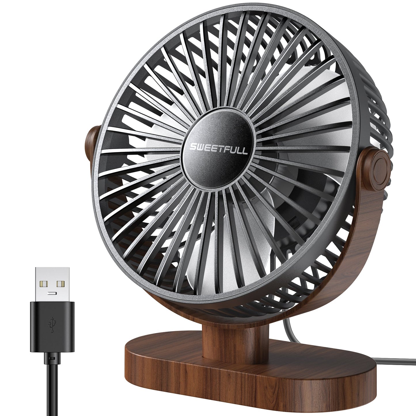 6,5 Zoll USB Kleiner Tischventilator für Zuhause Büro Auto Outdoor Reisen | Brehn
