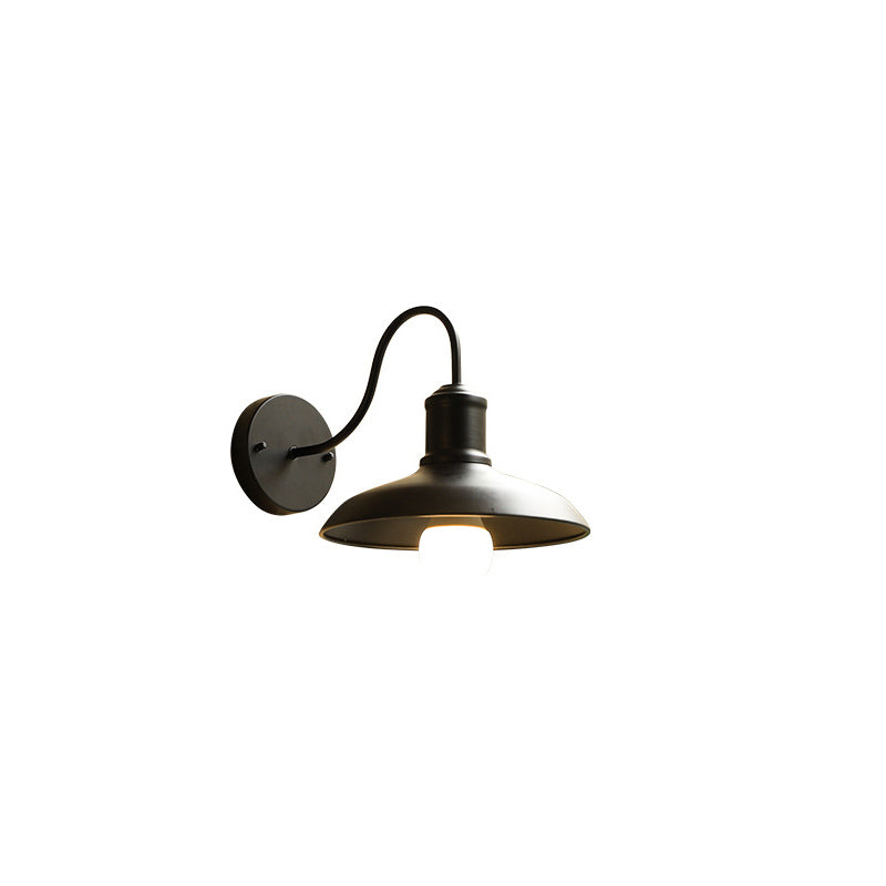 Retro Loft Dome Iron Outdoor Waterproof 1-flammige Wandleuchte mit gebogenem Arm