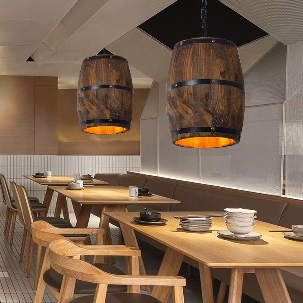 Retro Holz Weinfass Pendelleuchte | Brehn