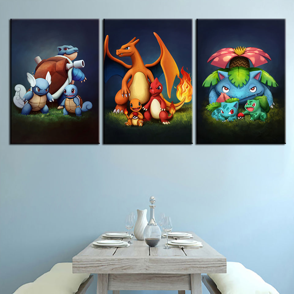 Dragon Team 3 Stück - Leinwand Wandkunst Gemälde