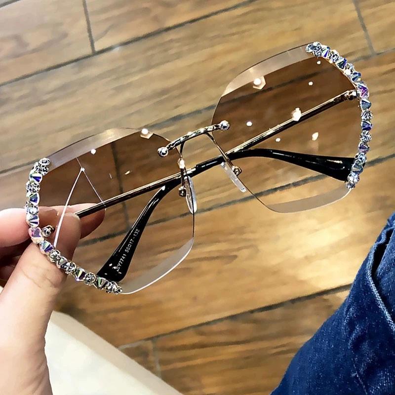 Randlose Sonnenbrille mit Kristall | Brehn