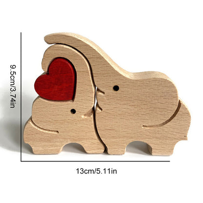 Brehn | Niedliche Tierfamilien-Ornament, Holz-Puzzle-Figur - 🎁Liebesgeschenk