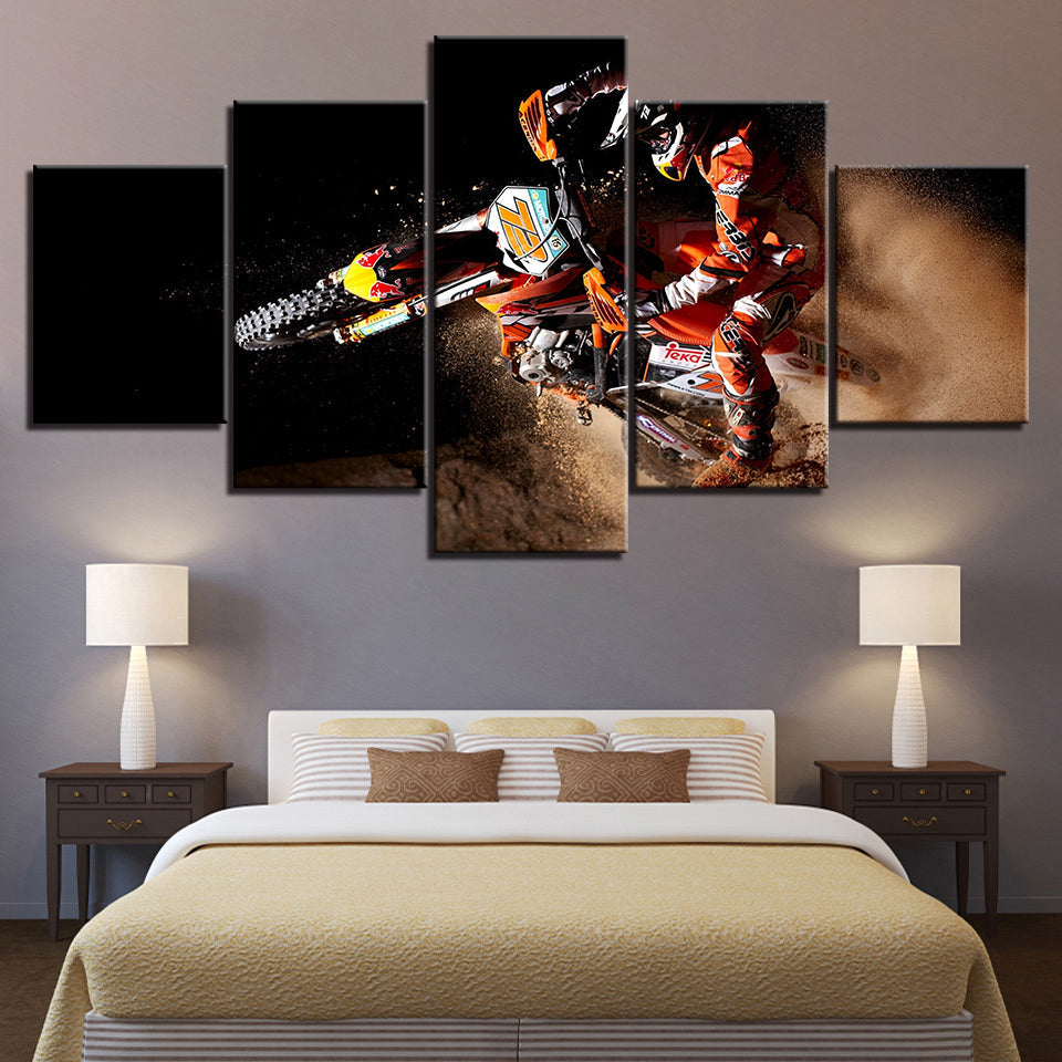 Motorradrennen - Leinwand Wandkunst Malerei