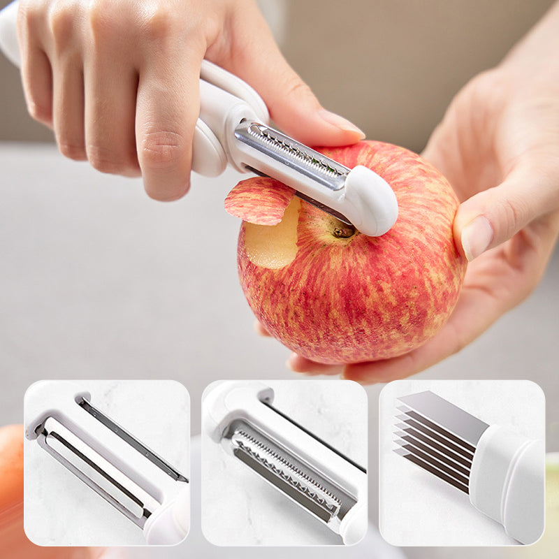 3 In 1 Multifunktionales Rotierendes Schälmesser | Brehn