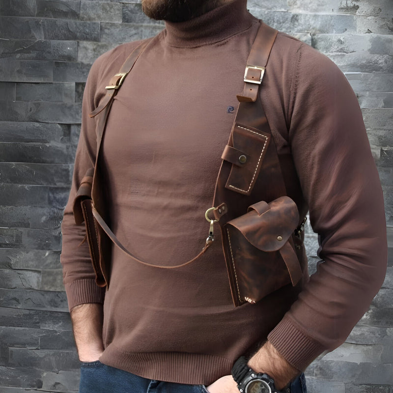 Mittelalterliche Steampunk-Retro-Schultertasche mit Schultergurt