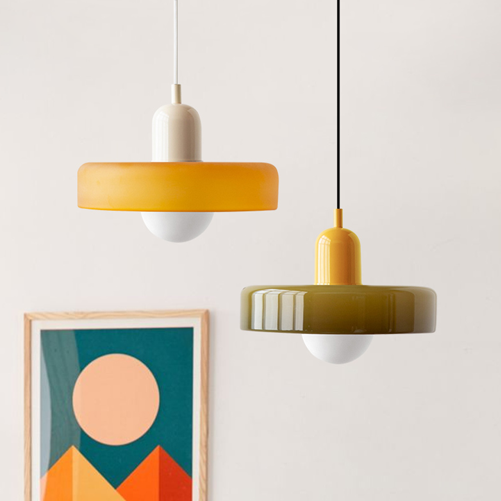 Farbenfrohe Bauhaus-Style Pendelleuchte - StiloGlas | Brehn