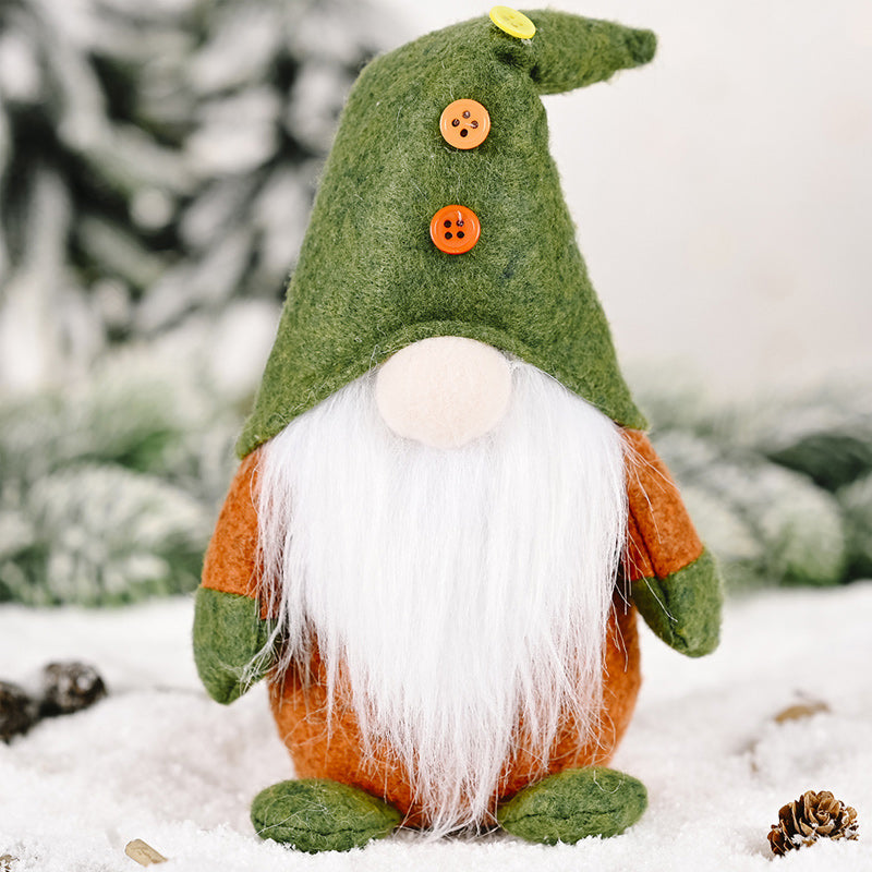 Brehn | Weihnachtsgrüne gesichtslose alte Mann-Elfenfigur