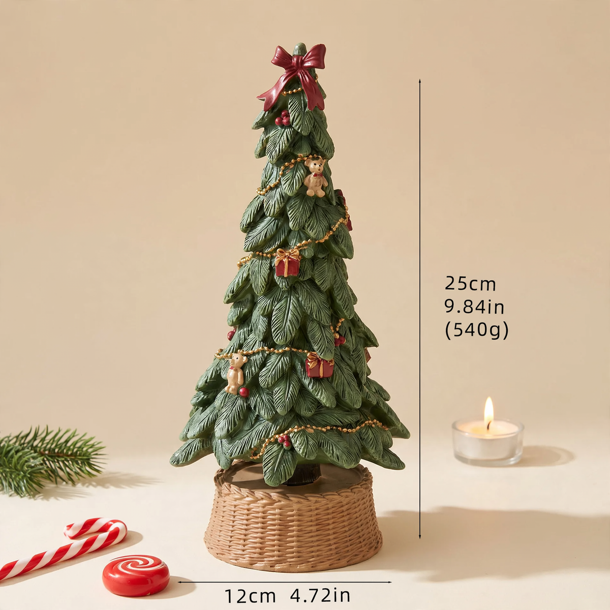 Dekorative Weihnachtsbaum-Spieluhr aus Harz