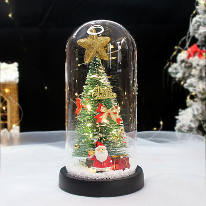 LED-Weihnachtsbaum in Glaskuppel mit Beleuchtung