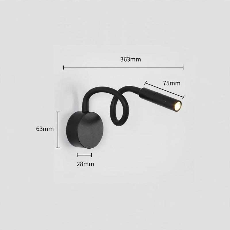 Flexible LED-Leseleuchte für das Schlafzimmer
