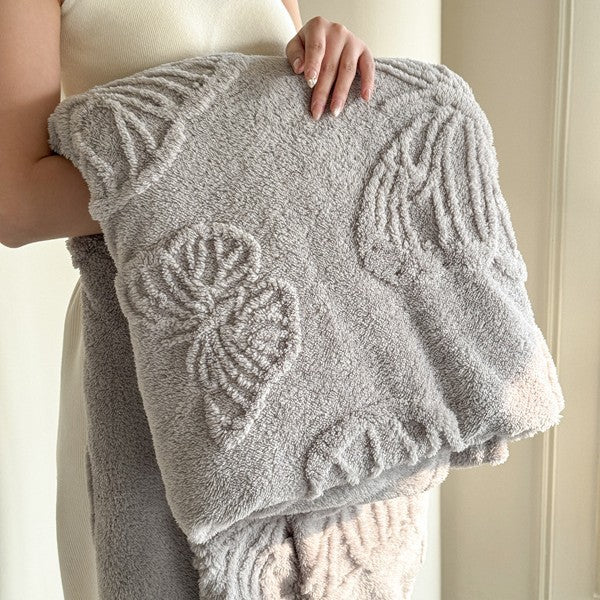 Elegante Flanell-Decke mit Schmetterlings-Jacquard