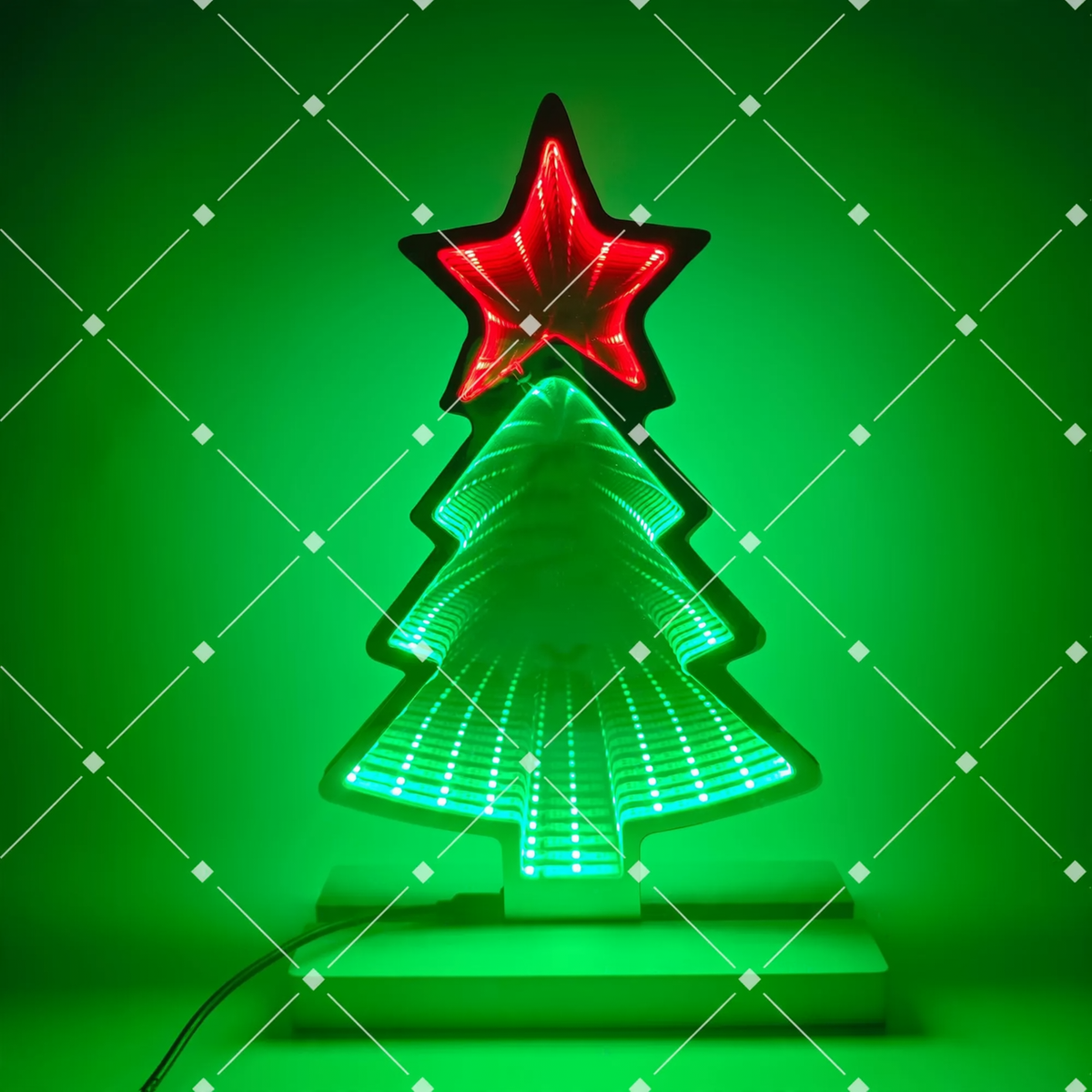 LED-Tunnel-Licht in Weihnachtsbaumform