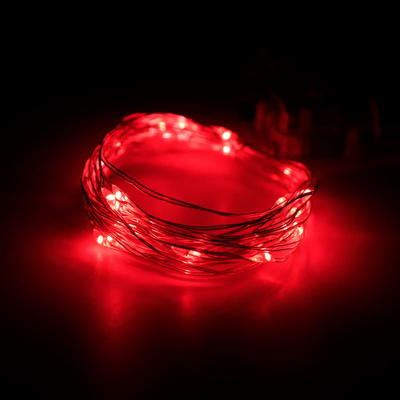 LED-Kupferdraht-Lichterkette mit Batteriebox