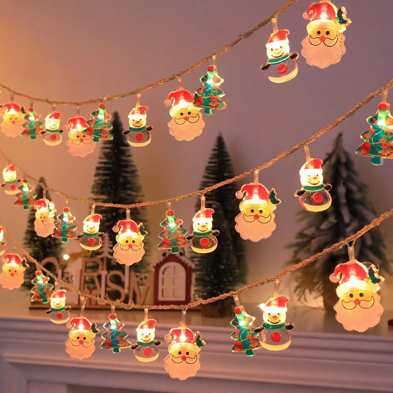 LED-Weihnachts-Lichterkette mit Motiven