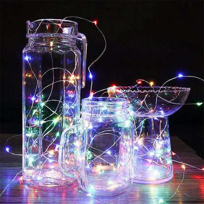 LED-Kupferdraht-Lichterkette mit Batteriebox