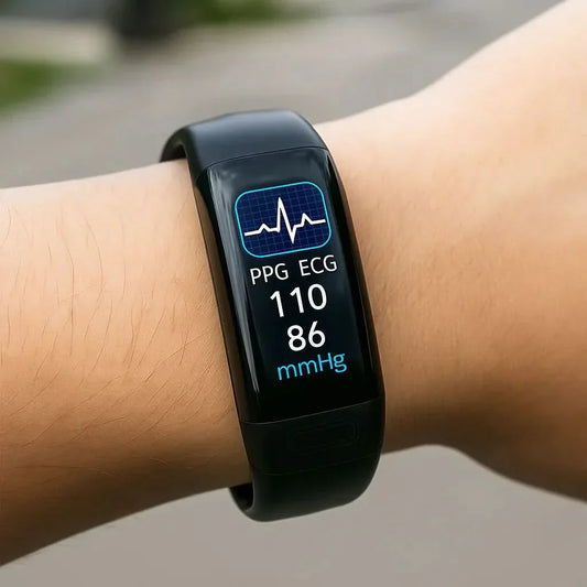 Brehn Fitness-Smartwatch mit EKG- und Blutdruckfunktion – Silikonarmband, IP67
