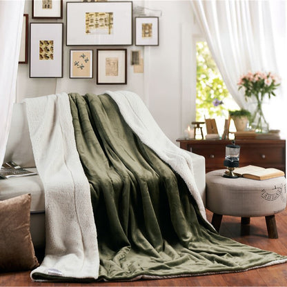 Doppellagige Lammfleece-Wohndecke, extra warm