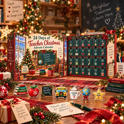 Weihnachts-Countdown-Geschenkbox mit 24 Acryl-Anhängern