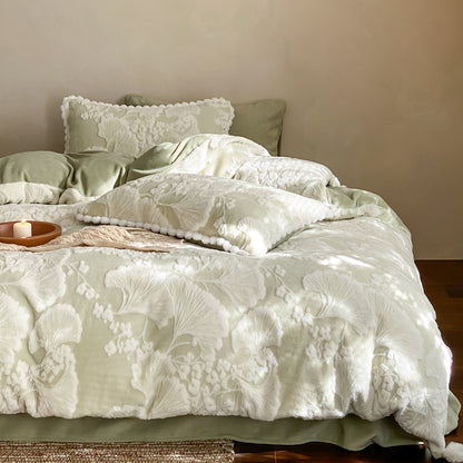 Milchfaser-Fleece Bettwäsche-Set, doppelseitig, winterwarm