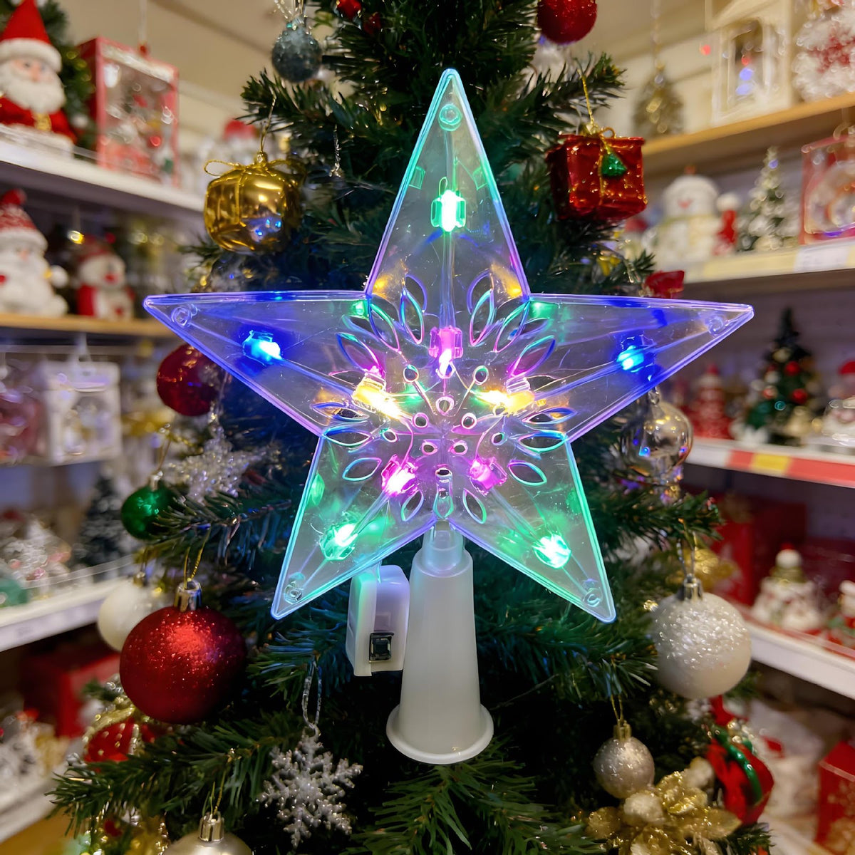LED-Weihnachtsbaumspitze mit Stern-Design