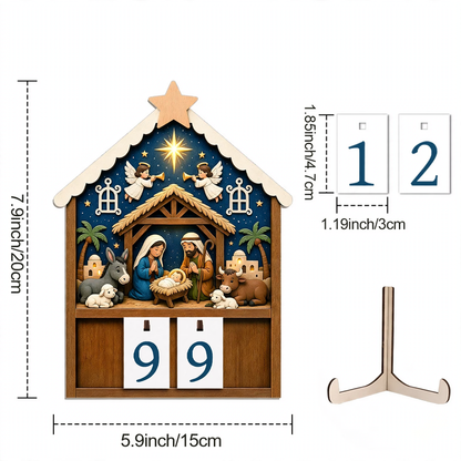 Holz-Countdown-Kalender für die Weihnachtszeit
