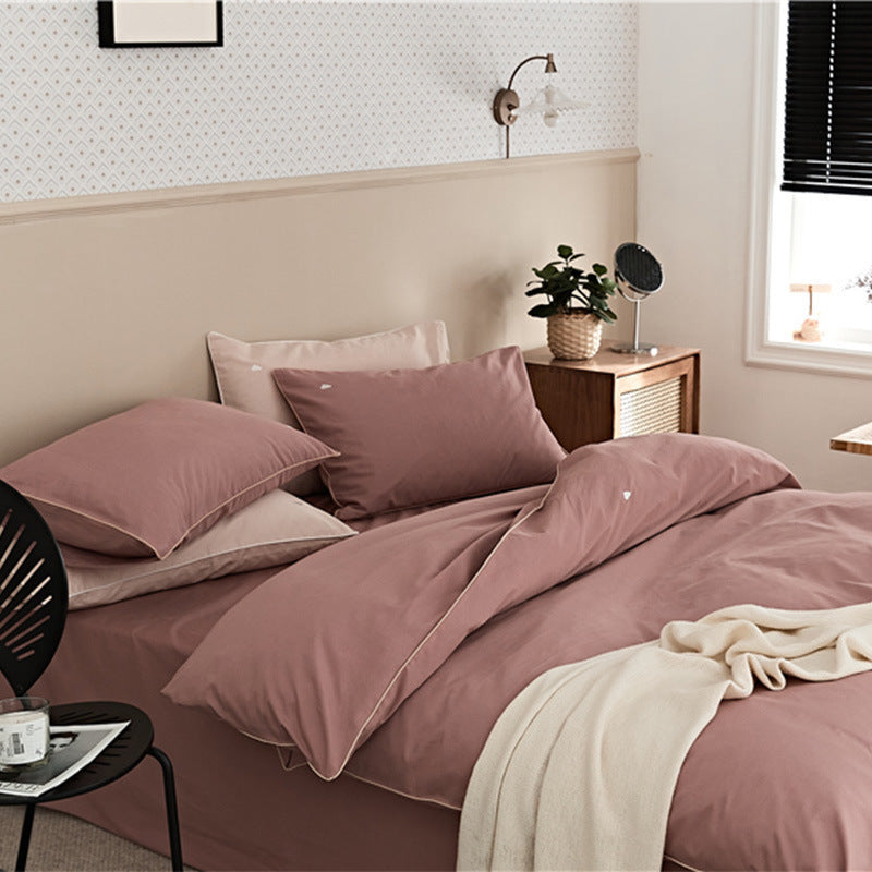 Premium Baumwoll-Bettwäsche-Set, angeraut, modern und schlicht